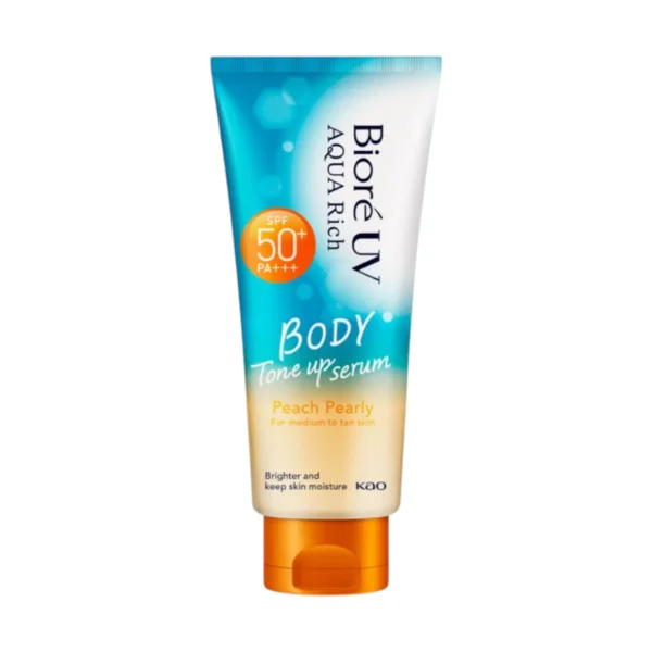 skin-care-makeup-0983 บิโอเร ยูวี อะควาริช บอดี้ โทนอัพเซรั่ม พีช เพิร์ลลี่ เอสพีเอฟ50+ พีเอ+++ 130มล.