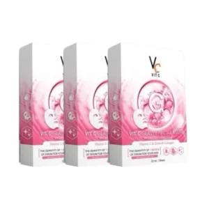 skin-care-makeup-1040 Ratcha Vit C Bio Facial Mask มาส์กวิตซีน้องฉัตร 33ml. สูตรสีชมพู 3 กล่อง
