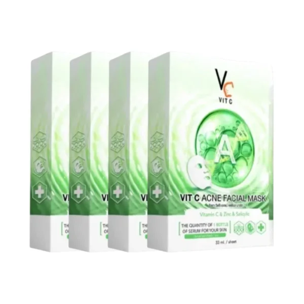 Ratcha Vit C Bio Facial Mask มาส์กวิตซีน้องฉัตร 33ml. สูตรสีเขียว 4 กล่อง