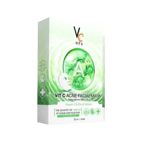 skin-care-makeup-1059 Ratcha Vit C Bio Facial Mask มาส์กวิตซีน้องฉัตร 33ml. สูตรสีเขียว 1 กล่อง