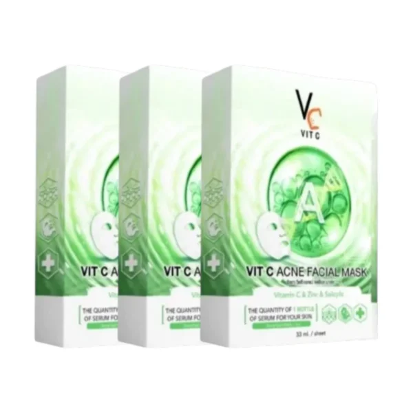 skin-care-makeup-1065 Ratcha Vit C Bio Facial Mask มาส์กวิตซีน้องฉัตร 33ml. สูตรสีเขียว 3 กล่อง