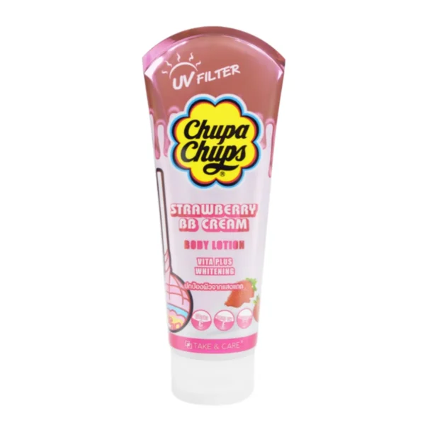 skin-care-makeup-1070 Chupa Chups โลชั่นบีบี ครีมกันแดด เซรั่มบํารุงผิว กลิ่นสตรอเบอร์รี่ ขนาด 200 มล.
