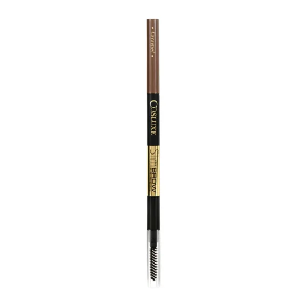COSLUXE Slimbrow Pencil คอสลุคส์ สลิมโบรว์ เพนซิล ( เครื่องสําอาง , ดินสอเขียนคิ้ว , ที่เขียวคิ้ว , เนื้อฝุ่น อัดแข็ง ) Caramel