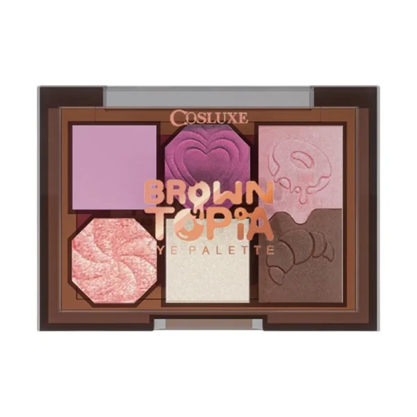 COSLUXE Browntopia Eye Palette พาเลทอายแชโดว์ 4 หลุม โทนน้ําตาลธรรมชาติ ติดทน แต่งตา Everyday Look SWEETIE DONUT