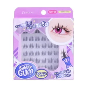 skin-care-makeup-1119 COSLUXE WINKY EYES BUBBLE GUM EYELASHES - DOUYIN STYLE ขนตาปลอม สไตล์ โต่วอิน NO.06 BERRY CHIC