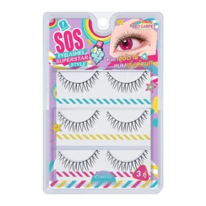 skin-care-makeup-1134 COSLUXE SOS Eyelashes Superstar Style ขนตาปลอมจับช่อ สวยสไตล์ซุปตาร์ NO.01 RED CARPET