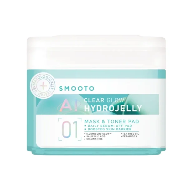 SMOOTO HYDROJELLY MASK & TONER PAD CLEAR GLOW (แบบกระปุก เขียว) 180 กรัม