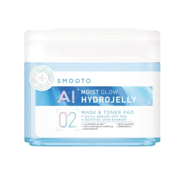 skin-care-makeup-1182 SMOOTO HYDROJELLY MASK & TONER PAD MOIST GLOW (แบบกระปุก สีฟ้า) 180 กรัม
