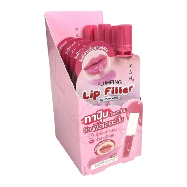 [กล่องx6 ซอง] RAN Plumping Lip Filler รัน พลัมปิ้ง ลิป ฟิลเลอร์ (แบบซอง) 2 สี Clear Pink