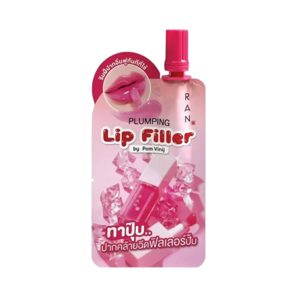 RAN Plumping Lip Filler รัน พลัมปิ้ง ลิป ฟิลเลอร์ (แบบซอง) 2 สี Clear Pink