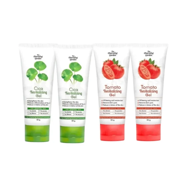 The Charming Garden Gel SET เจลใบบัวบก+เจลมะเขือเทศ 50+50g. เจลใบบัวบก 2 หลอด,เจลมะเขือเทศ 2 หลอด