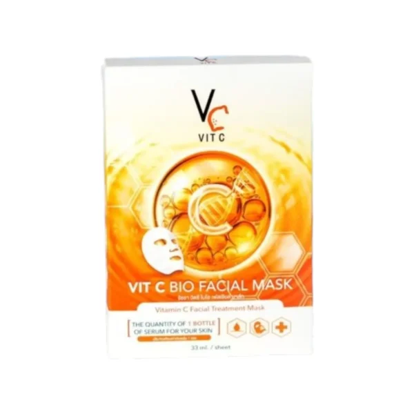 skin-care-makeup-1287 Ratcha Vit C Bio Facial Mask มาส์กวิตซีน้องฉัตร 33ml. สูตรสีส้ม 1 กล่อง