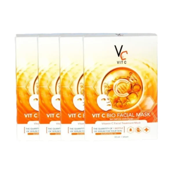 Ratcha Vit C Bio Facial Mask มาส์กวิตซีน้องฉัตร 33ml. สูตรสีส้ม 4 กล่อง
