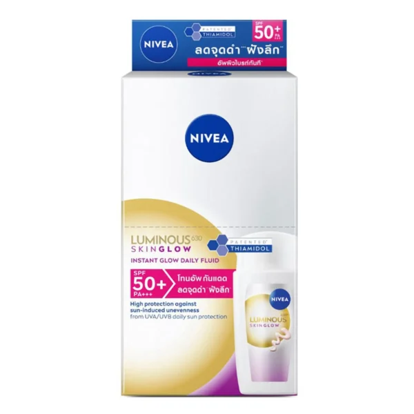 skin-care-makeup-1330 นีเวีย ลูมินัส 630 สกินโกลว์ อินสแตนท์ โกลว์ เดลี่ ฟลูอิด SPF50+ 7 มล. x 6