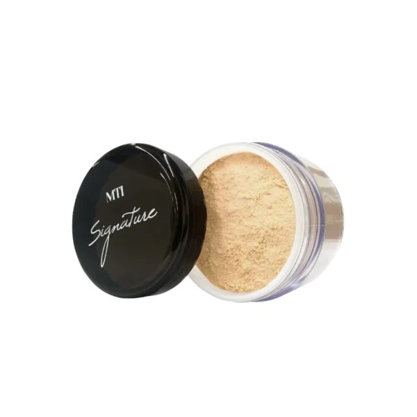 MTI Signature แป้งฝุ่นเนื้อละเอียด บางเบา ช่วยซับความมัน ขนาด 40 กรัม สี Y1 โปร่งแสง ใช้ได้กับทุกสีผิว