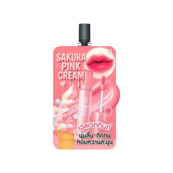 เมลโล เวลเวท ลิป ทินท์ Mello Velvet Lip Tint [ แบบซอง ] สี 02 ดรีม โรส