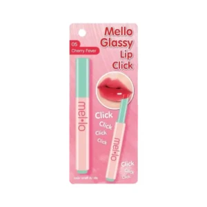 Mello Glassy Lip Click เมลโล กลาสซี่ ลิป คลิก ลิปบาล์มกันแดด 2 กรัม [ แบบแท่ง ] สี 05 เชอร์รี่ ฟีเวอร์