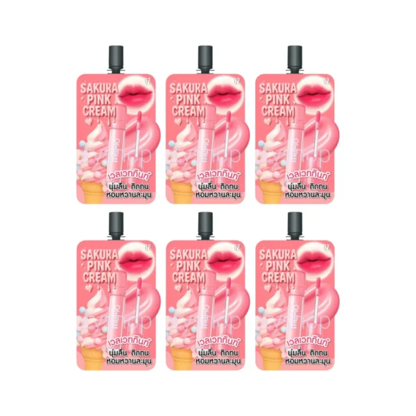 เมลโล เวลเวท ลิป ทินท์ Mello Velvet Lip Tint [ แบบกล่อง/6 ซอง ] สี 02 ดรีม โรส