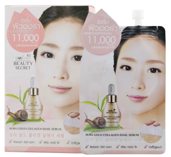 [กล่อง] Nami Beauty Secret Aura Gold Snail Serum เซรั่มสเนล นามิ เซรั่มเมือกหอยทาก หน้าตึง