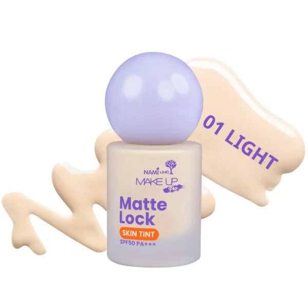 [ขวด] Nami Make Up Pro Matte Lock Skin Tint 01 Light 35g. รองพื้นสกินทิ้นท์ เนื้อทิ้นท์ สูตรแมตต์ แนบผิว ติดทน คุมมัน