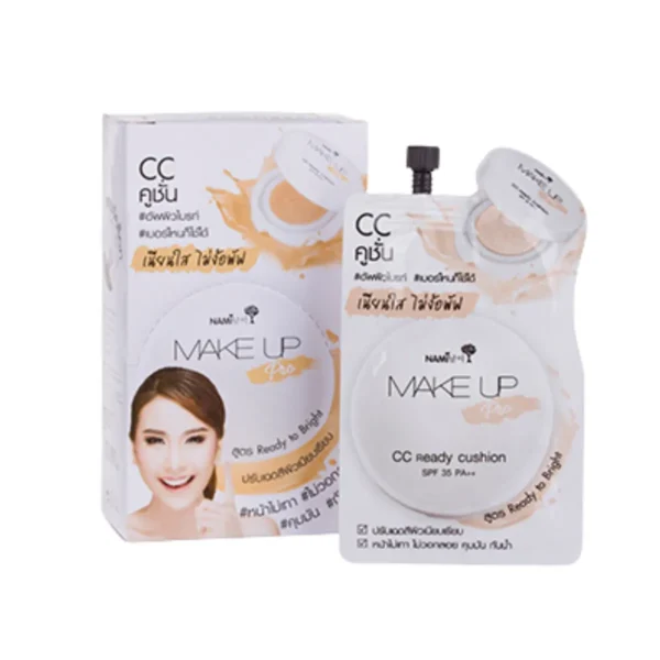 [กล่อง] Nami Make Up Pro CC Ready Cushion SPF35 PA++ ซีซีซองขาว คุชชั่น ปกปิด คุมมัน กันน้ํา