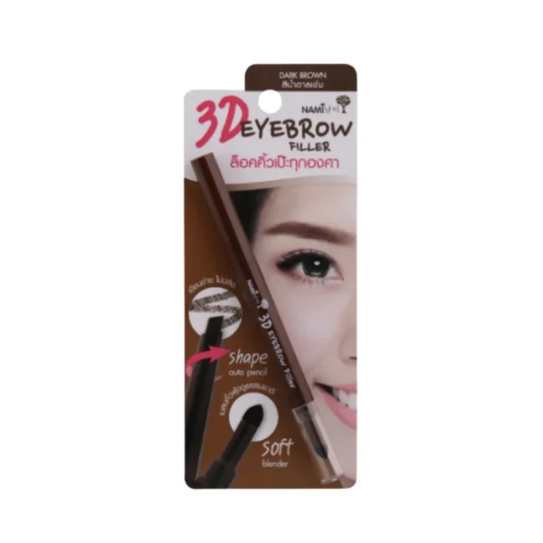 skin-care-makeup-1550 Nami 3D Eyebrow Filler ดินสอเขียนคิ้ว 3D สีน้ําตาลเข้ม เนื้อนุ่ม เขียนง่าย หัวฟองน้ํา