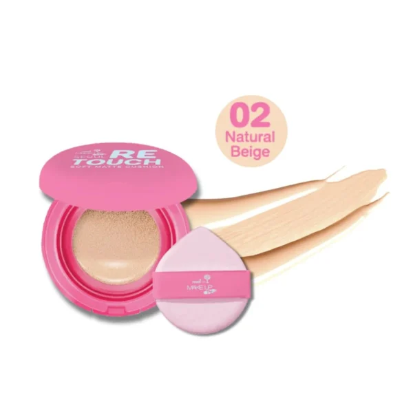 Nami Make Up Pro Seoul Retouch Soft Matte Cushion 02 Natural Beige 12g. คุชชั่นรีทัชผิว เนื้อกึ่งแมตต์ ปกปิด เบลอผิวเนียน