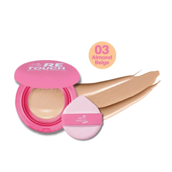skin-care-makeup-1558 Nami Make Up Pro Seoul Retouch Soft Matte Cushion 03 Almond Beige 12g. คุชชั่นรีทัชผิว เนื้อกึ่งแมตต์ ปกปิด เบลอผิวเนียน