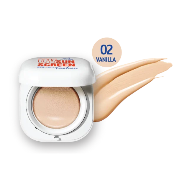 Nami Make Up Pro Seoul UV Sunscreen Cushion SPF50+ PA++++ 02 Vanilla 12g. คุชชั่นกันแดด เนื้อแมตต์ ปกปิด คุมมัน