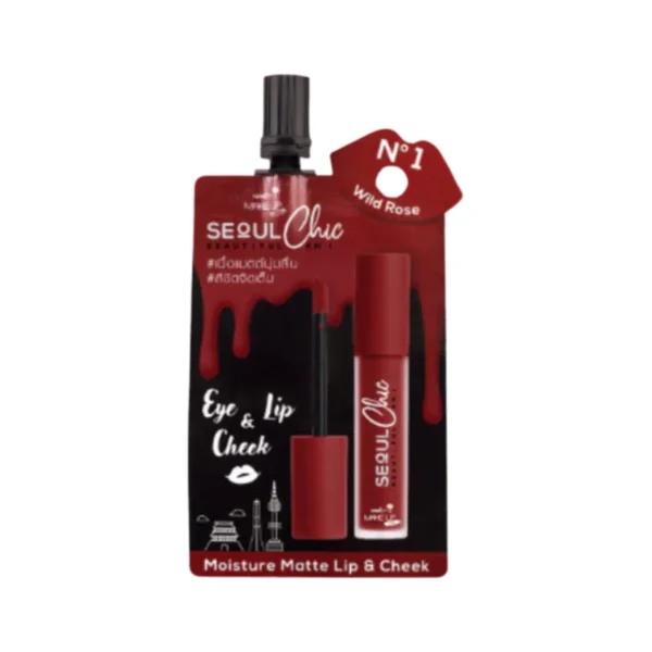 [กล่อง] Nami Make Up Pro Seoul Chic Moisture Matte Lip & Cheek No.1 Wild Rose ลิปนามิโซลชิค ลิปแมตต์ ติดทน สีชัด