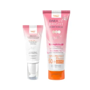 [คู่หู] POCARE DAILY UV BRIGHT BODY SERUM 190มล.+ กันแดด HYAC+ 40มล. สกินแคร์กันแดดหน้า+เซรั่มกันแดดทาตัว