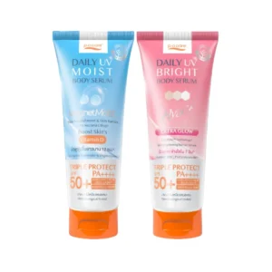 [คู่หูเซรั่มตัว] POCARE DAILY UV BRIGHT 190 ml. + DAILY UV MOIST 190 ml. BODY SERUM SPF50+ PA++++ เซรั่มกันแดดทาตัว