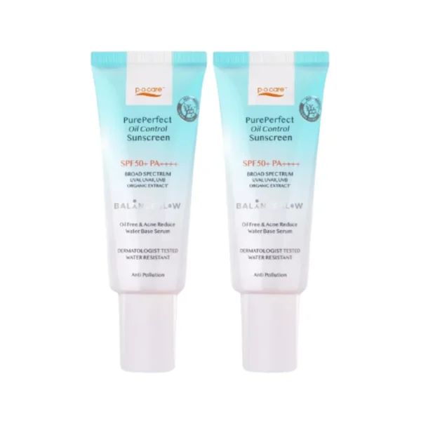 [แพ็กคู่] POCARE PURE PERFECT SUNSCREEN SPF50+ PA++++ 40 ml. กันแดดเนื้อน้ํา สําหรับคนเป็นสิว คุมมัน ผิวแพ้ง่ายใช้ได้