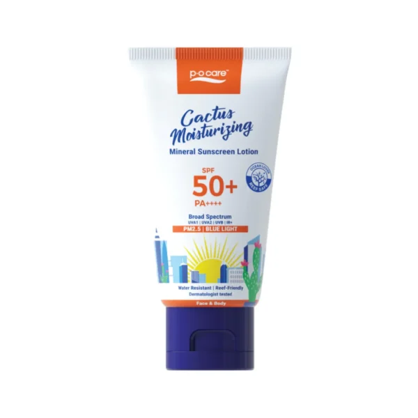 skin-care-makeup-1624 POCARE CACTUS MOISTURIZING MINERAL SUNSCREEN SPF50+ PA++++ 45ml กันแดดฟิสิคัล กันแสงสีฟ้าและมลภาวะ กันน้ํา ขนาด 45 มล.