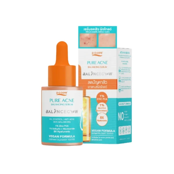 skin-care-makeup-1636 POCARE PURE ACNE BALANCEGLOW เซรั่มพีโอแคร์ สําหรับผิวมันและเป็นสิวง่าย สิวอักเสบ คุมมัน 30 ml