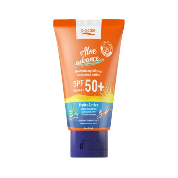 skin-care-makeup-1642 POCARE ALOE ADVANCE MOISTURIZING SUNSCREEN SPF50+ PA++++ 45ml กันแดดสงกรานต์ กันแดดดําน้ํา ว่ายน้ํา VERY WATER RESISTANT