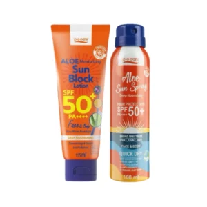 [เซตกันแดดสําหรับสายกิจกรรม] POCARE ALOE SUN BLOCK 115 ml 1 ชิ้น + ALOE SUN SPRAY 100 ml 1 ชิ้น ปกป้องยาวนาน ท่องเที่ยว