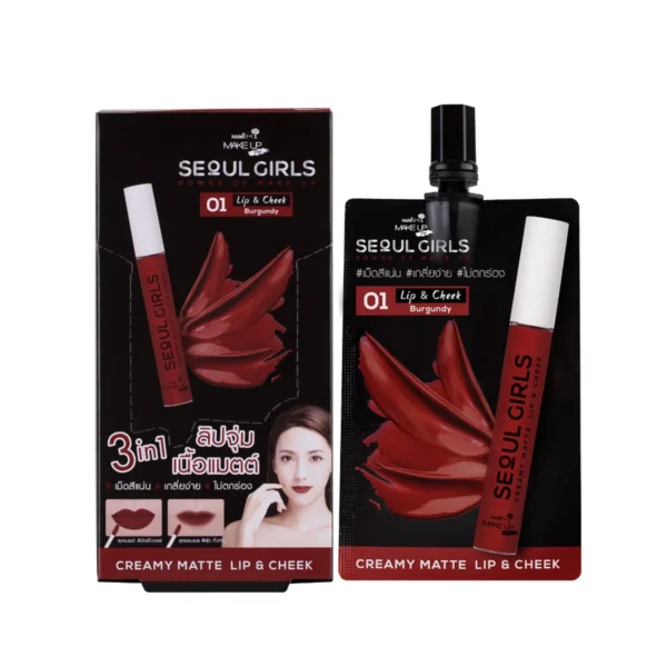 [กล่อง] Nami Make Up Pro Seoul Girls Creamy Matte Lip & Cheek 02:Moccha Rose ลิปโซลเกิร์ลนามิ แมตต์ สีชัดติดทน ตา แก้ม ปาก
