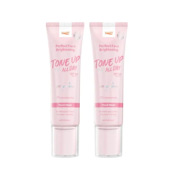 [เเพ็กคู่โทนอัพหน้า] POCARE PERFECT FACE BRIGHTENING TONE UP SPF50+ PA++++ 40ml กันเเดด โทนอัพ ติดทน ปรับสีผิว กันน้ํา Peach
