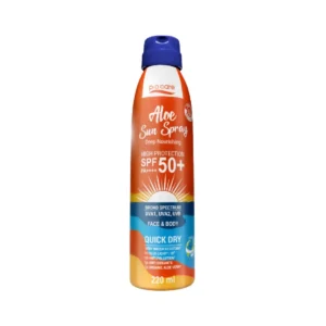 skin-care-makeup-1693 POCARE ALOE SUN SPRAY SPF50+ PA++++ สเปรย์กันแดด สูตรกันน้ํา VERY WATER RESISTANT กันเหงื่อสําหรับผิวหน้าและผิวกาย 220 ml