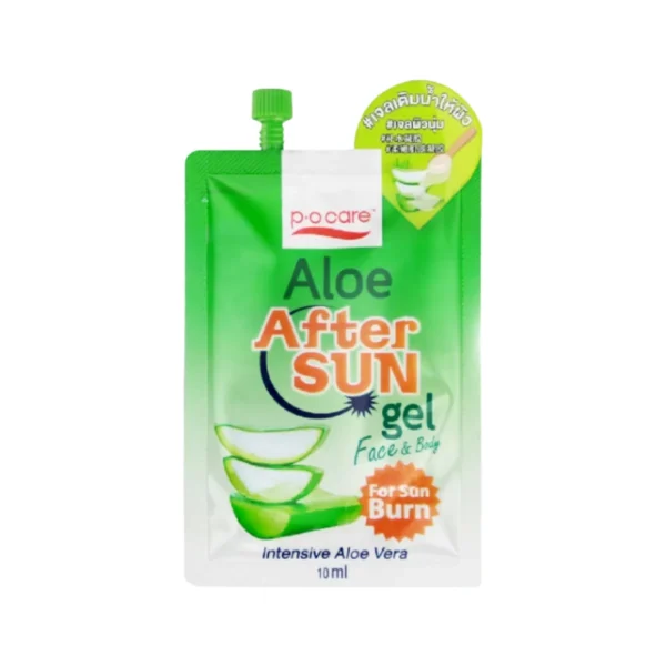 skin-care-makeup-1702 ขายแยกซอง POCARE ALOE AFTER SUN GEL พี.โอ.แคร อโล อาฟเทอร ซัน เจล 10 ml. เจลสําหรับการบํารุงผิวหลังโดนแสงแดด