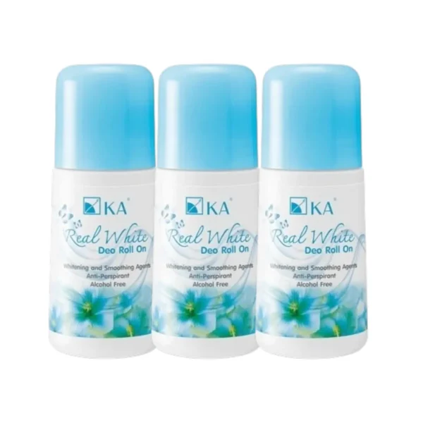 skin-care-makeup-1752 KA Real White Deo Roll On กลิ่น Tidy 25 ml. (3 ชิ้น)/ เคเอ เรียล ไวท์ ดีโอ กลิ่นไทดี้ โรลออนระงับกลิ่น