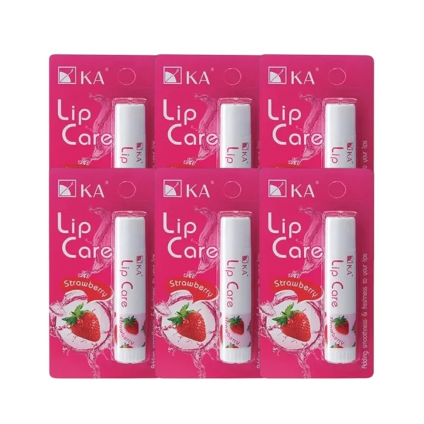 skin-care-makeup-1754 KA Lip Care กลิ่น Strawberry (6 ชิ้น) / เคเอ ลิปแคร์ กลิ่นสตรอเบอรี่ 6 ชิ้น ลิปแคร์