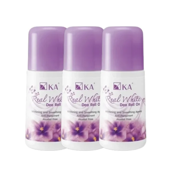 KA Real White Deo Roll On กลิ่น Freshly 25 ml. (3 ชิ้น)/เคเอ เรียล ไวท์ ดีโอ กลิ่นเฟรชลี่ โรลออนระงับ