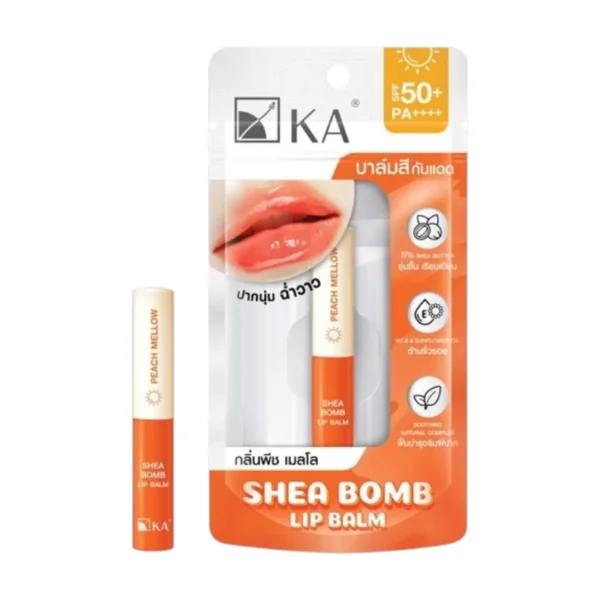 [NEW ARRIVAL] KA SHEA BOMB LIP BALM SPF50+ PA++++ 2.2g. / เค.เอ. เชีย บอมบ์ ลิป บาล์ม เอสพีเอฟ 50+ พีเอ++++ 2.2 กรัม Peach Mellow