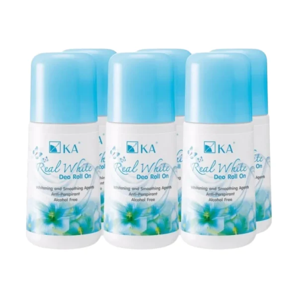 KA Real White Deo Roll On กลิ่น Tidy 25 ml. (6 ชิ้น)/ เคเอ เรียล ไวท์ ดีโอ กลิ่นไทดี้ โรลออนระงับกลิ่น
