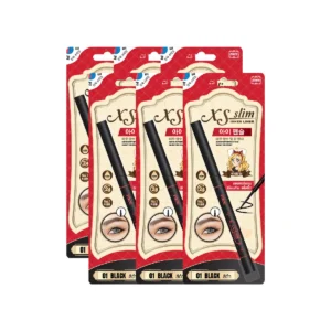 NO.1 กันน้ํามาก อินไลเนอร์ หัวเล็กสุด0.9มม Mee XS Slim Inner Liner ดินสอขอบตา เนื้อเจลนุ่ม ติดทน BLACK เเท่ง x 6 ชิ้น