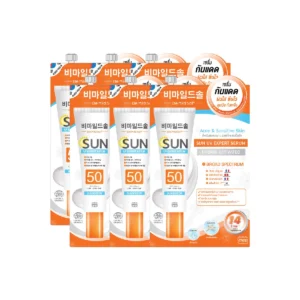 (No1) กันแดดผิวหน้า MEE BE MILD SOLN SUN UV EXPERT SPF50 PA+++ เซรั่มกันแดด ผิวใส ซึมไว คุมมัน x 6 ซอง