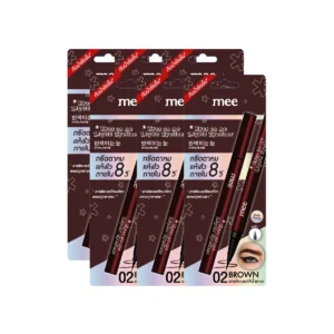 No.1 กันน้ําสุด อายไลเนอร์หัวพู่กันเล็ก สีชัดเข้มสนิท Mee Eyes On Me Eyeliner ติดทน ไม่เเพนด้า BROWN NEW x 6 ชิ้น