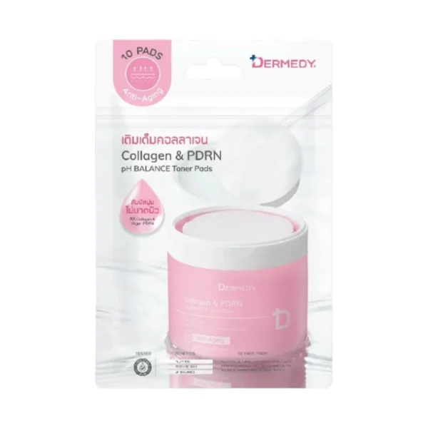 (แบบซอง)DERMEDY pH BALANCE TONER PAD เดอร์มีดี พีเอช บาลานซ์ โทนเนอร์ แพด Collagenแบบซอง